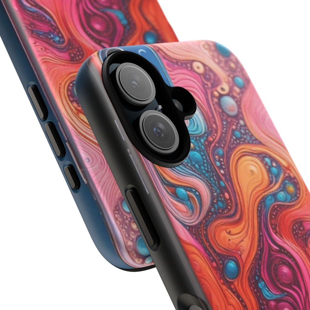 Abstract Swirl Tough Phone Case — Colorful Liquid Art Protective Cover