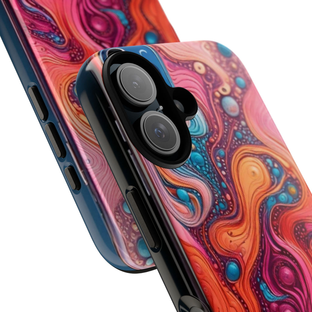 Abstract Swirl Tough Phone Case — Colorful Liquid Art Protective Cover