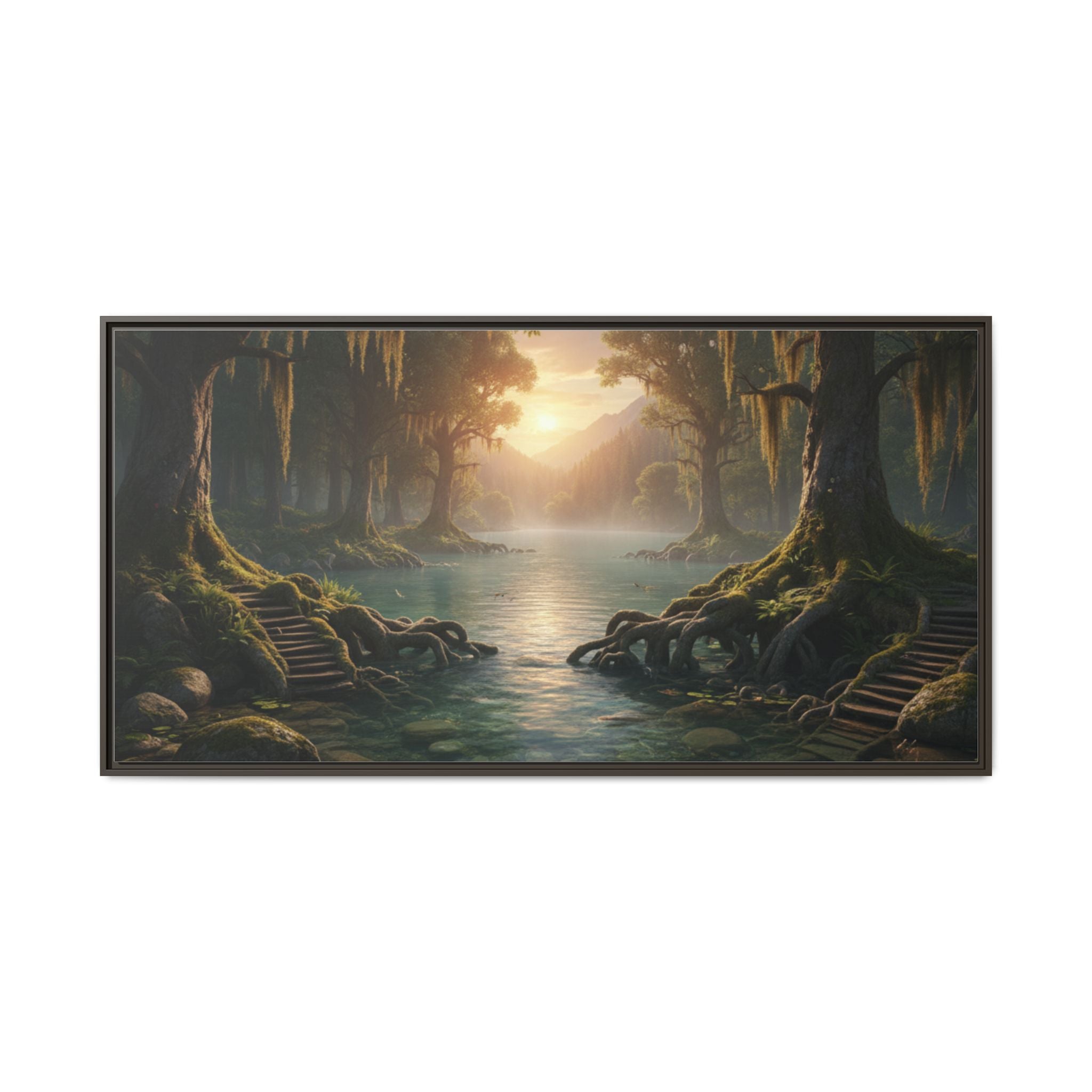 Framed Matte Canvas Art - Step In To The Water