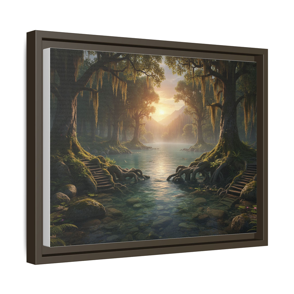Framed Matte Canvas Art - Step In To The Water