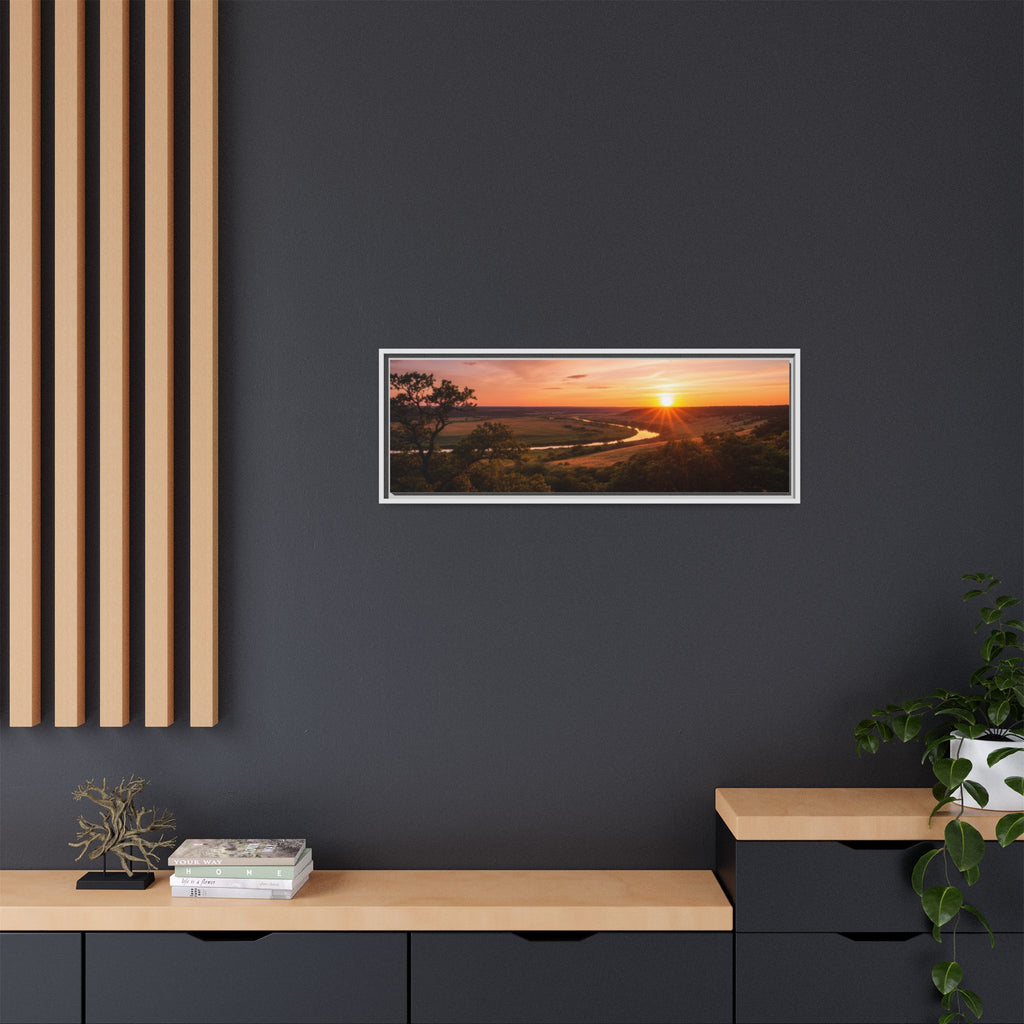 Sunset River Matte Canvas Framed Wall Art