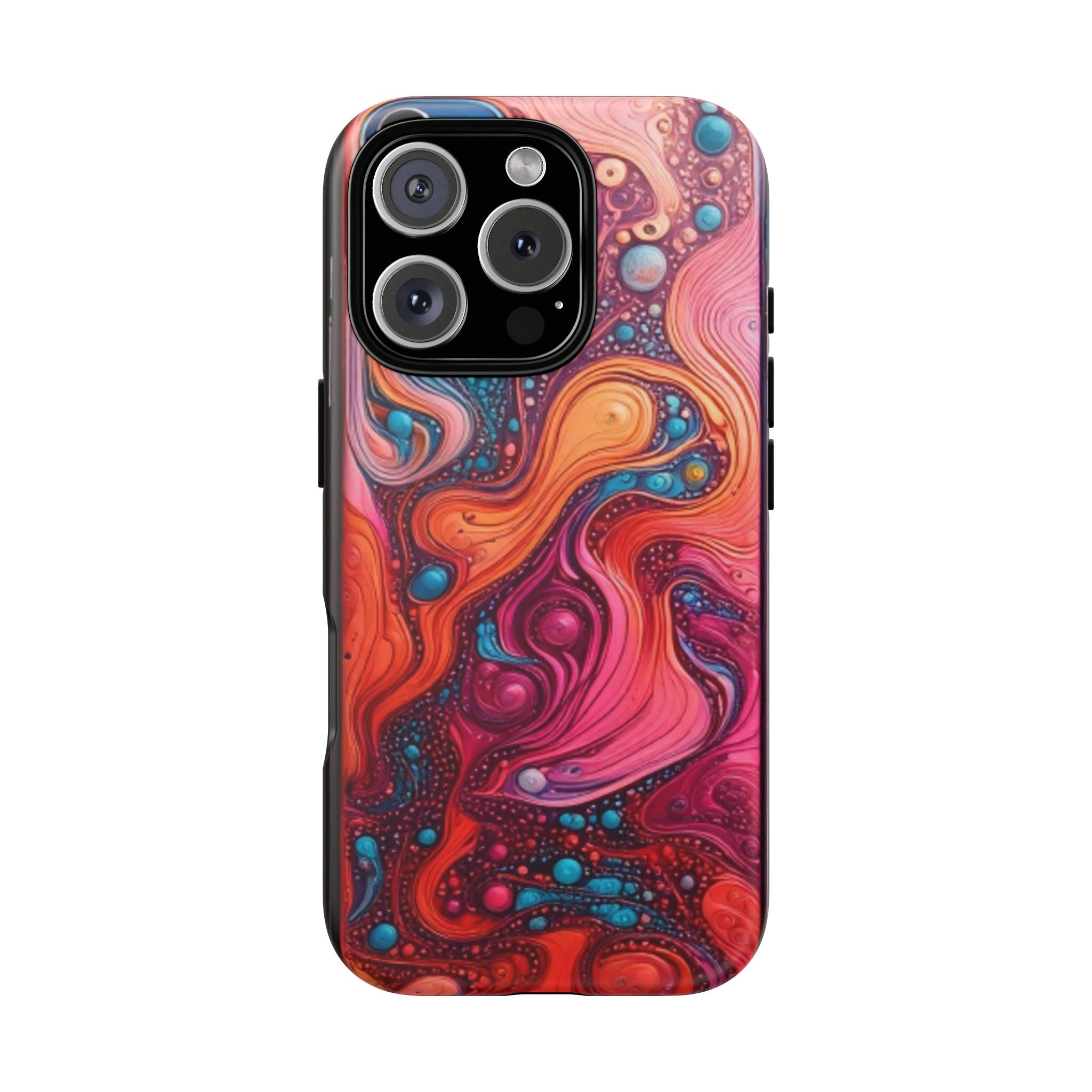 Abstract Swirl Tough Phone Case — Colorful Liquid Art Protective Cover