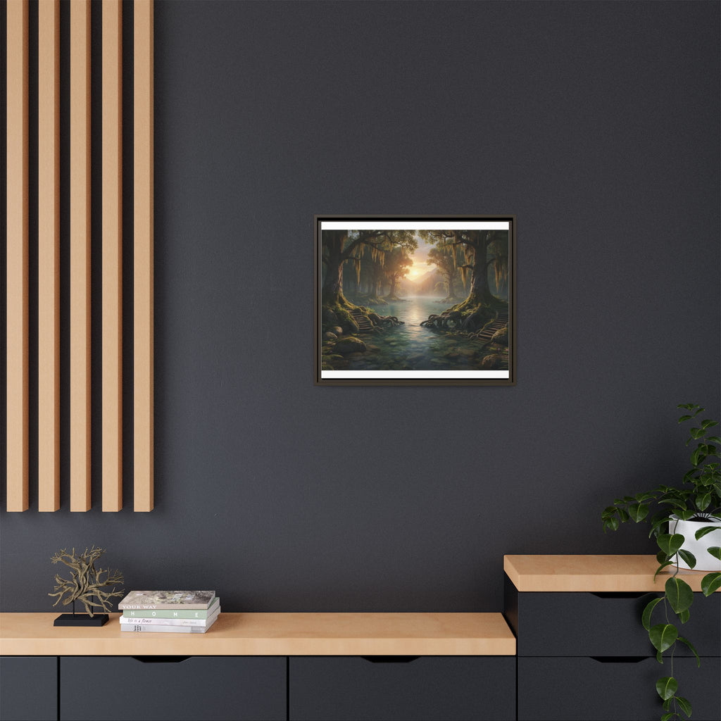 Framed Matte Canvas Art - Step In To The Water