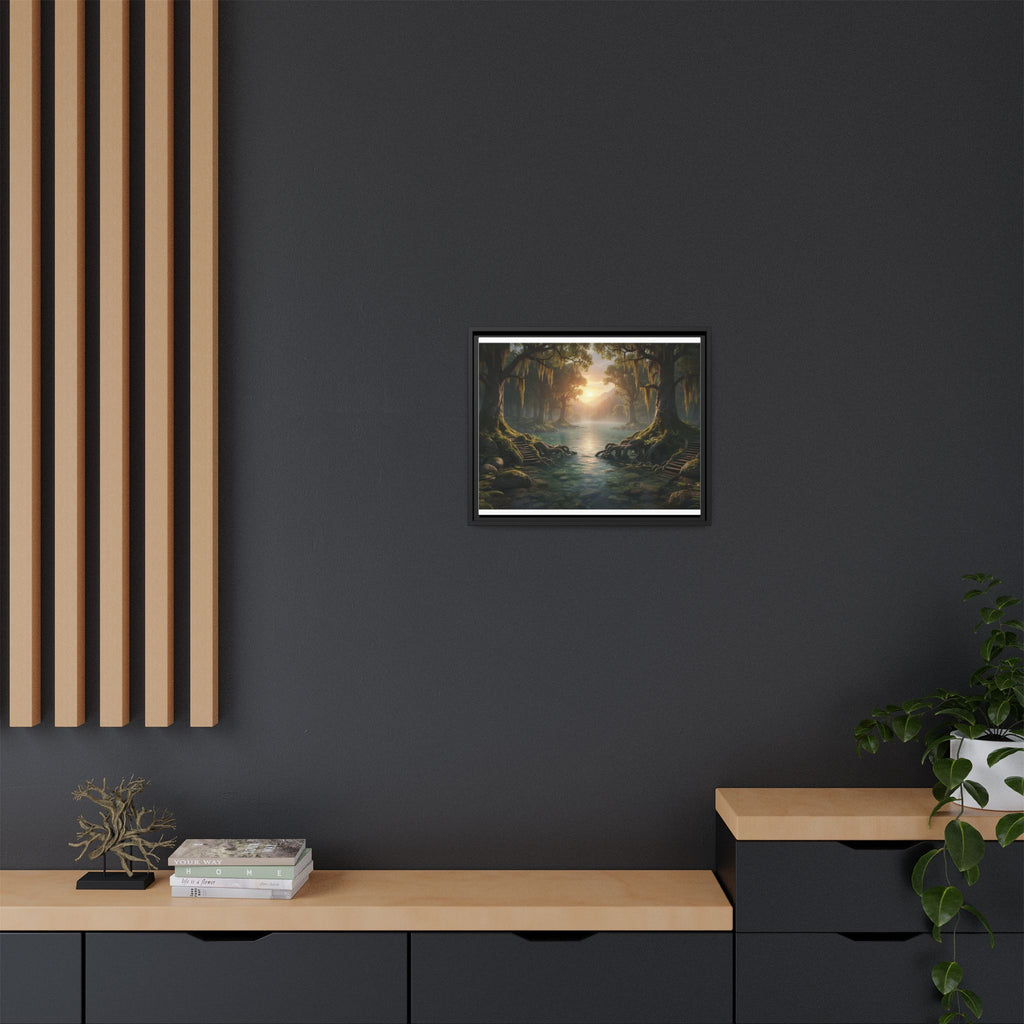 Framed Matte Canvas Art - Step In To The Water