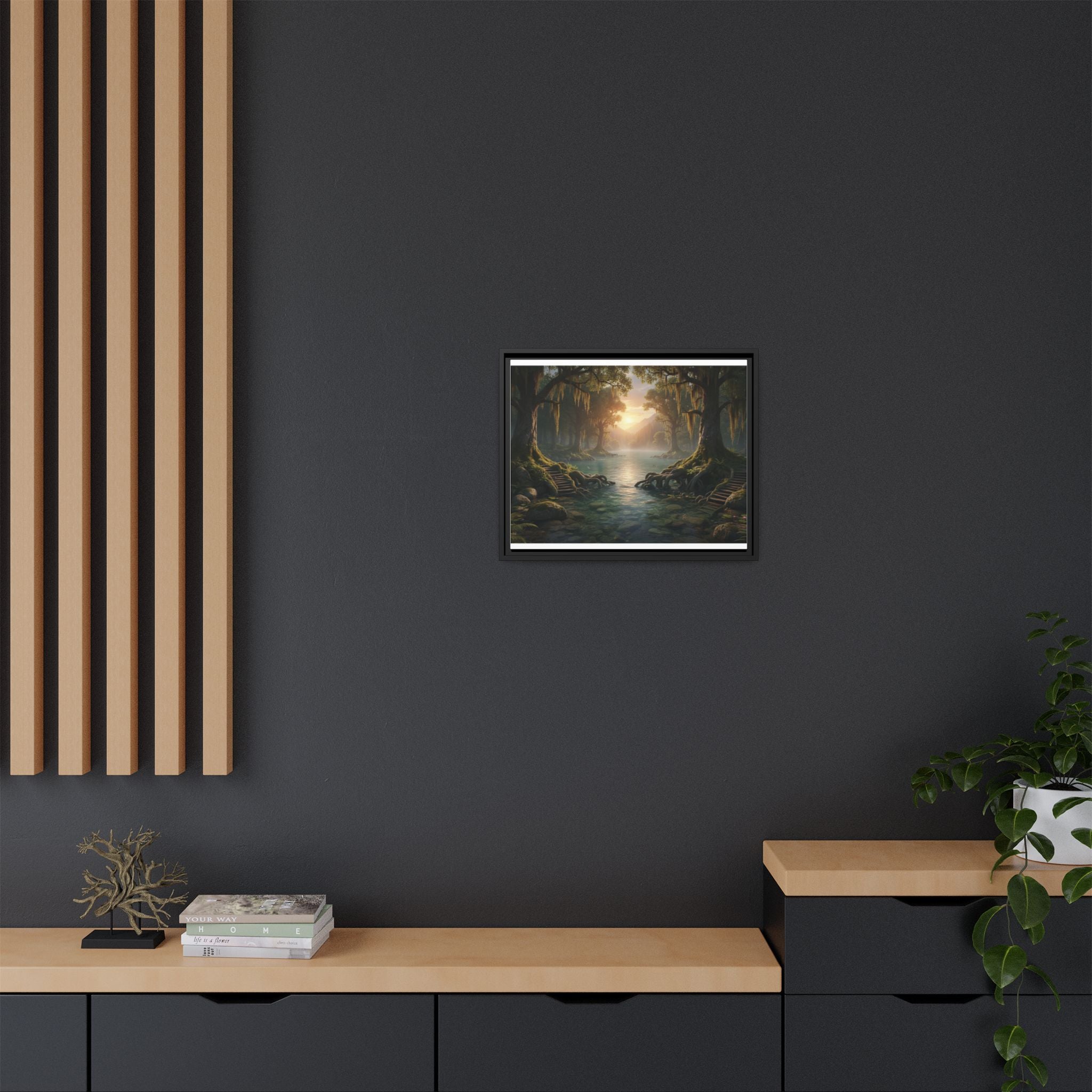 Framed Matte Canvas Art - Step In To The Water