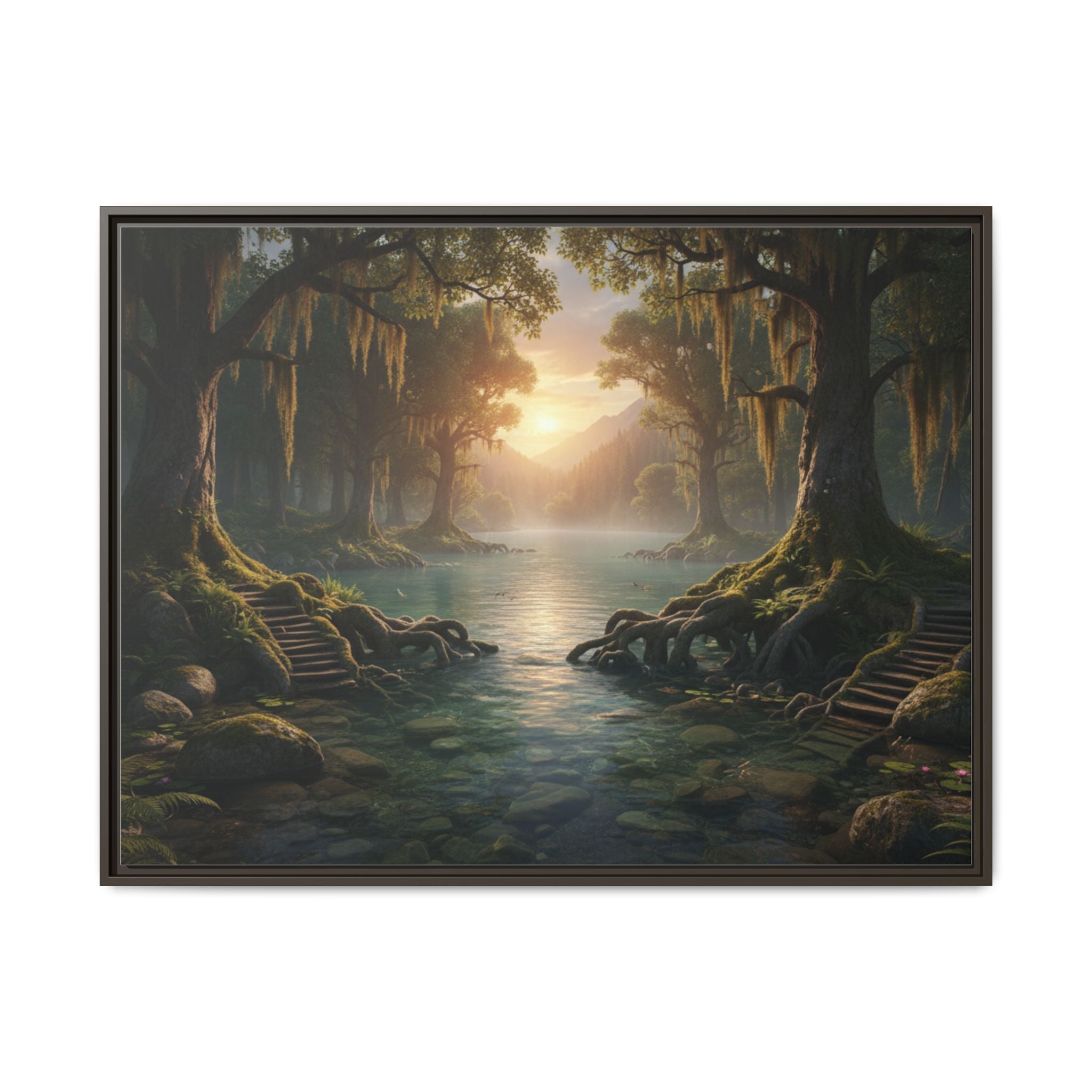 Framed Matte Canvas Art - Step In To The Water