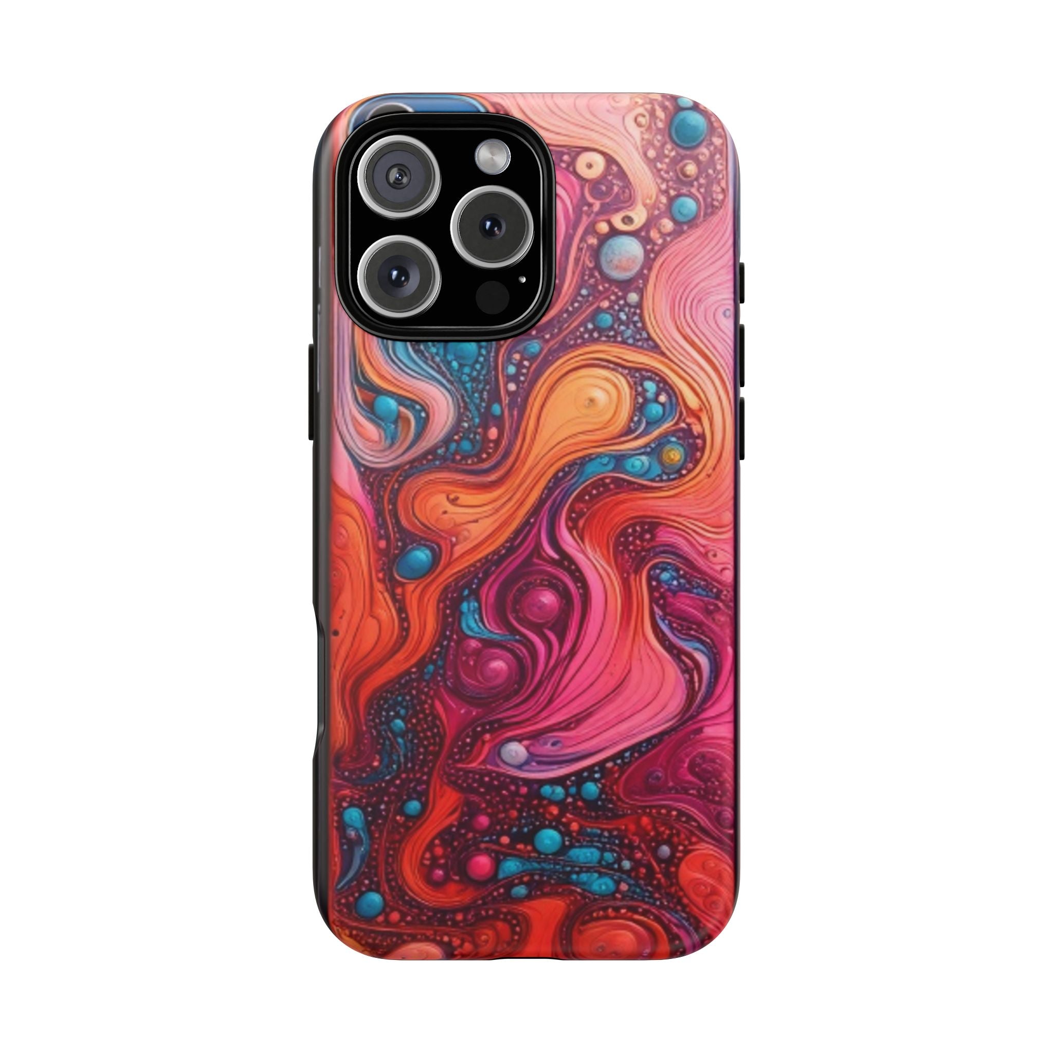 Abstract Swirl Tough Phone Case — Colorful Liquid Art Protective Cover