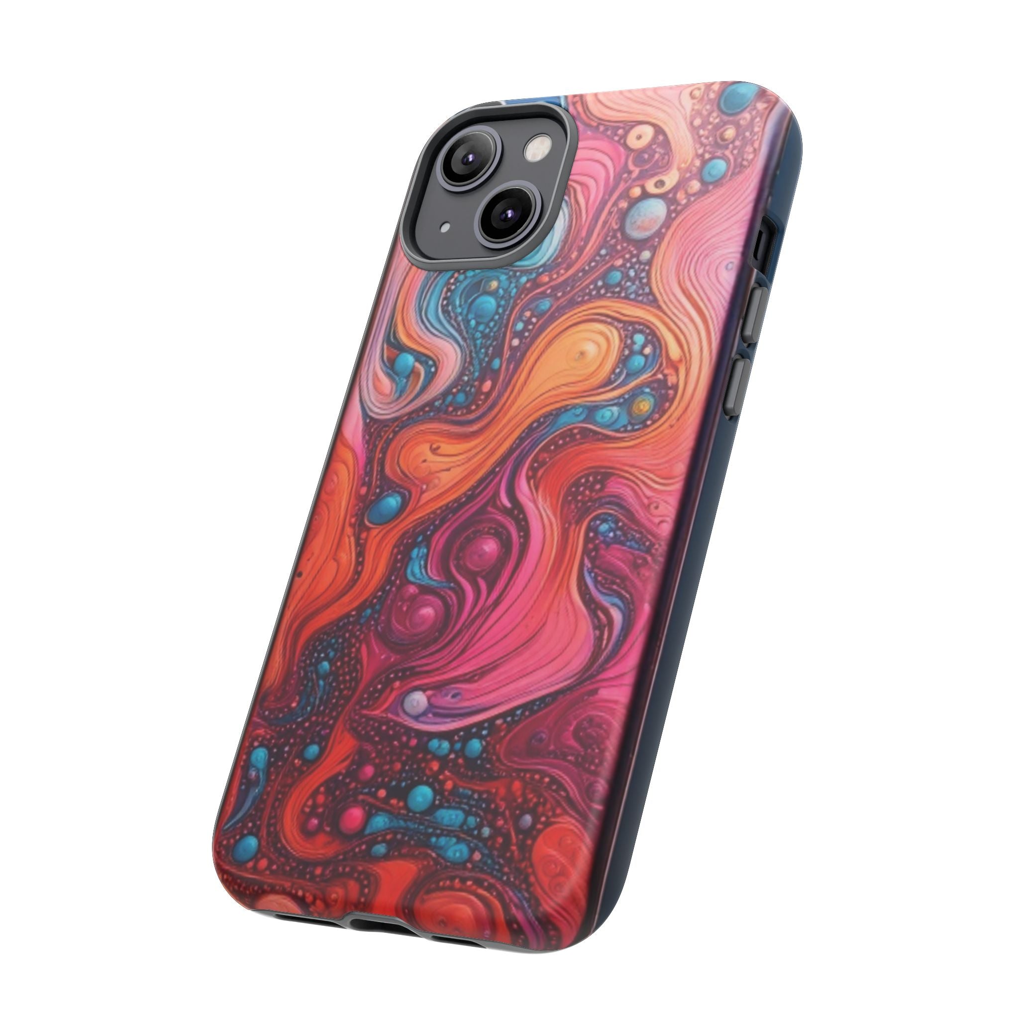 Abstract Swirl Tough Phone Case — Colorful Liquid Art Protective Cover