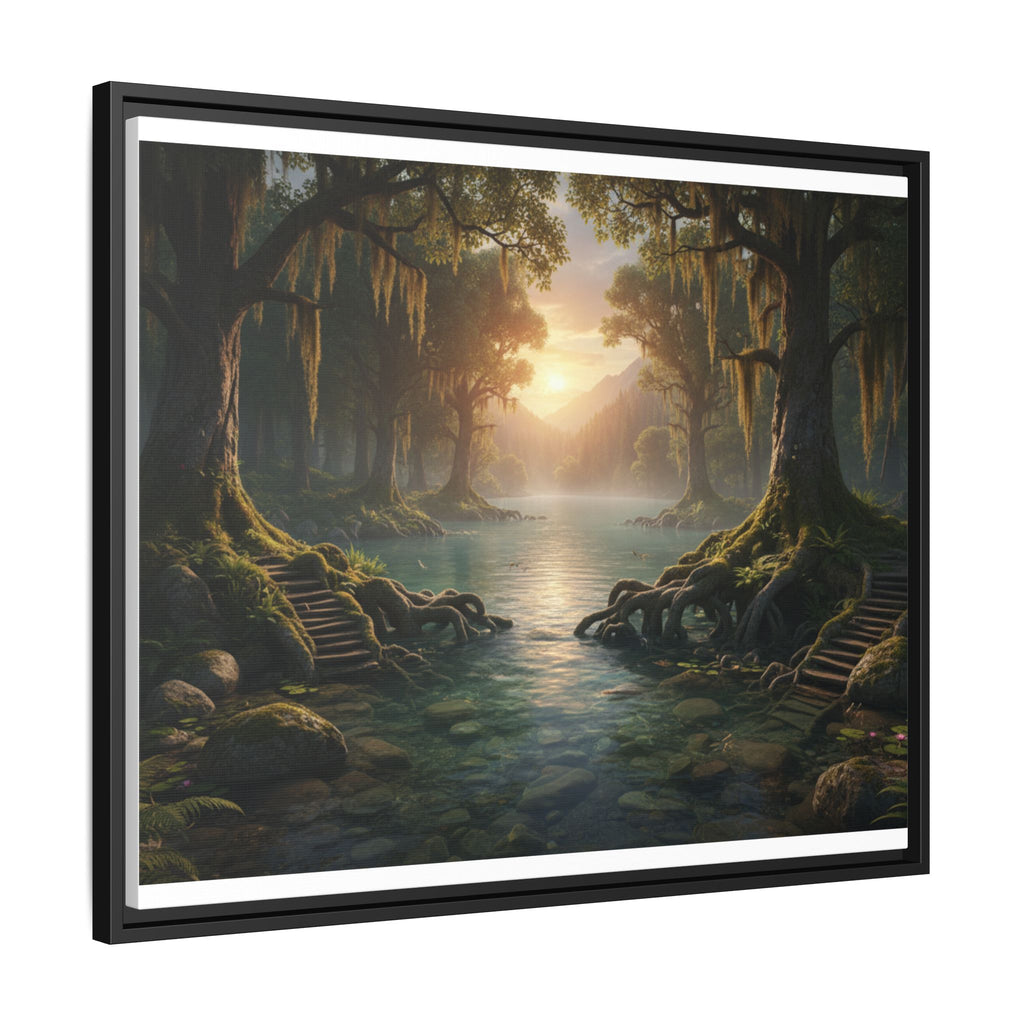 Framed Matte Canvas Art - Step In To The Water