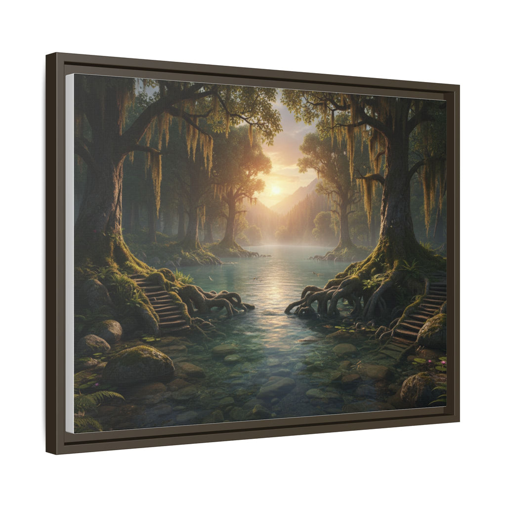 Framed Matte Canvas Art - Step In To The Water