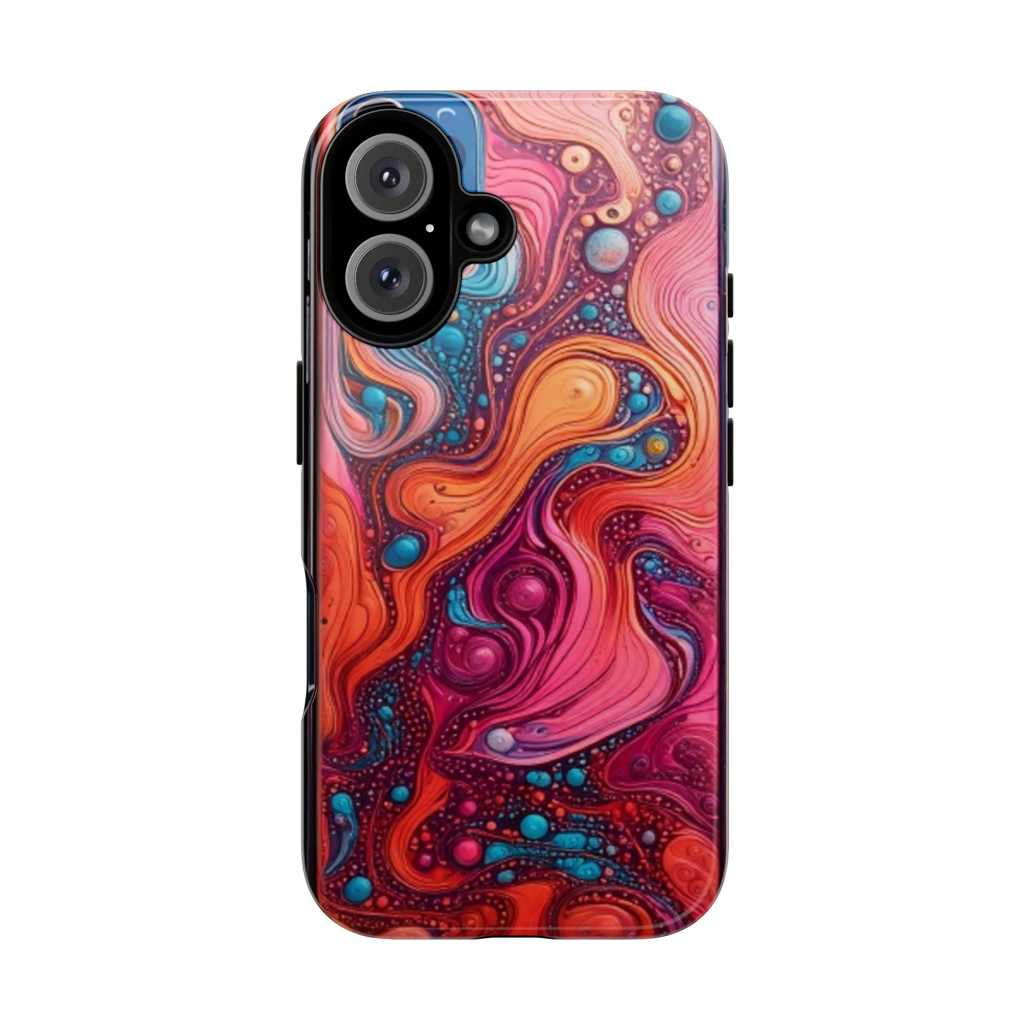 Abstract Swirl Tough Phone Case — Colorful Liquid Art Protective Cover