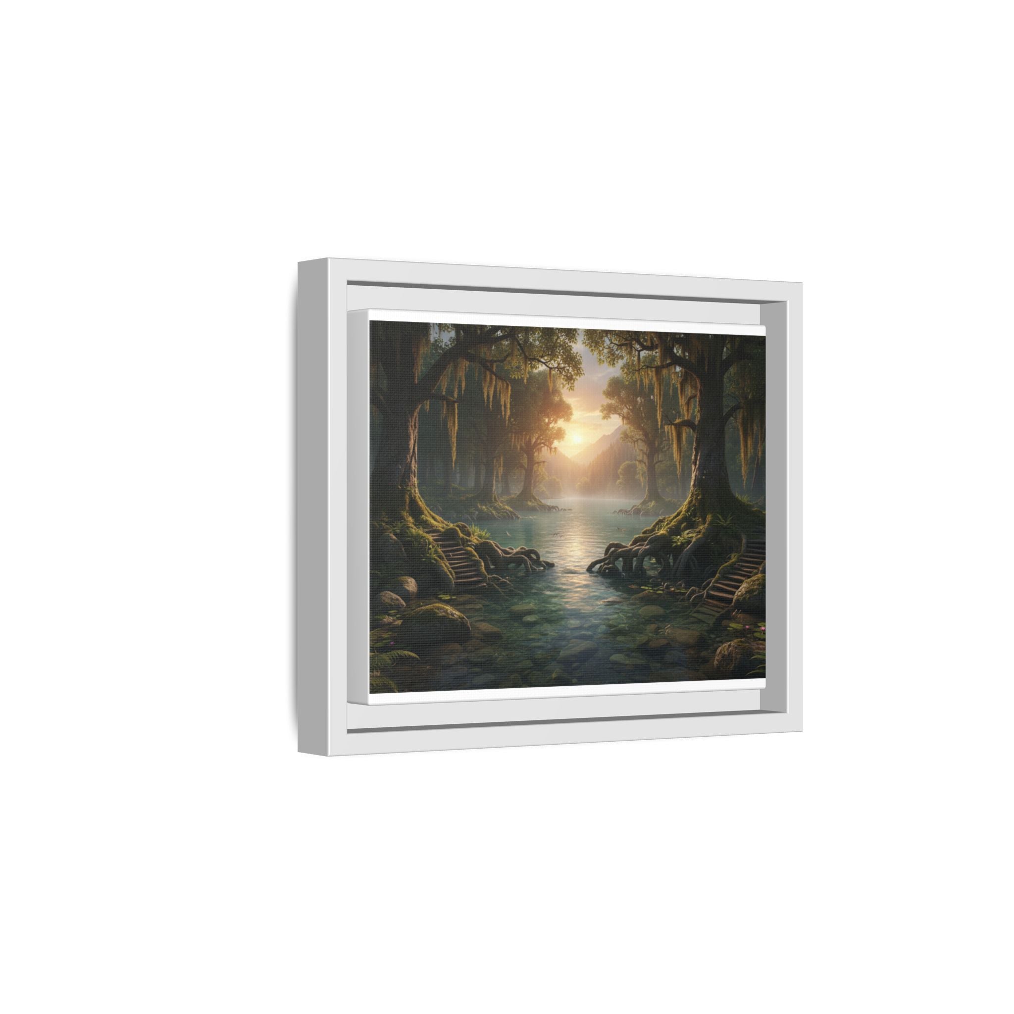 Framed Matte Canvas Art - Step In To The Water