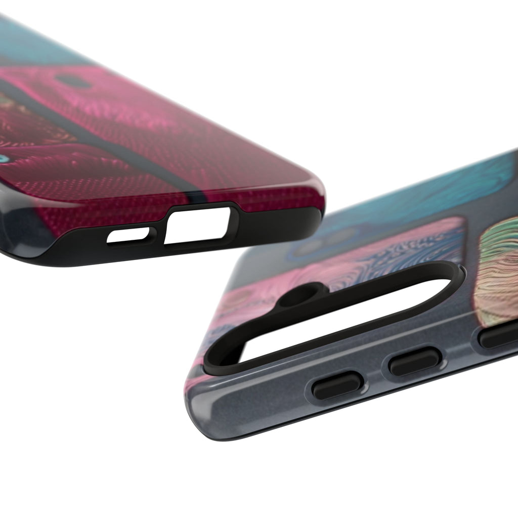 Tough Case - Colorful Textured Phone Case (Protective, Artistic Swirl Design)