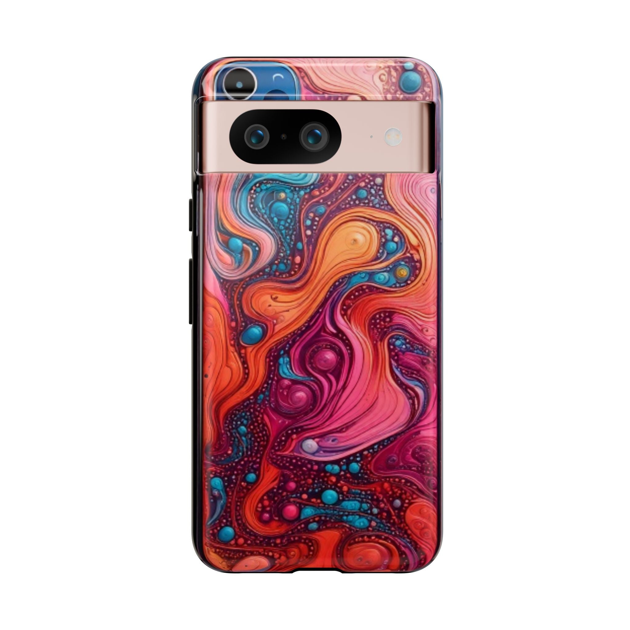 Abstract Swirl Tough Phone Case — Colorful Liquid Art Protective Cover