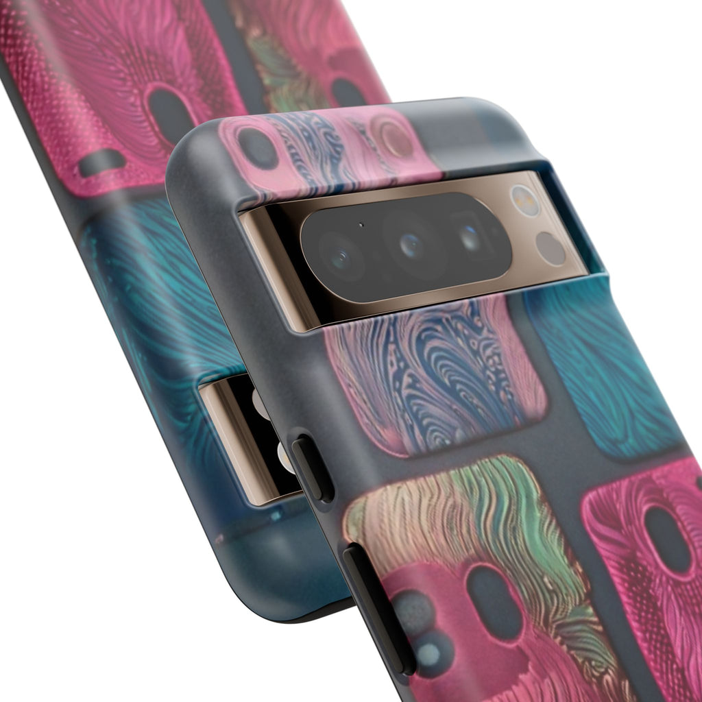 Tough Case - Colorful Textured Phone Case (Protective, Artistic Swirl Design)