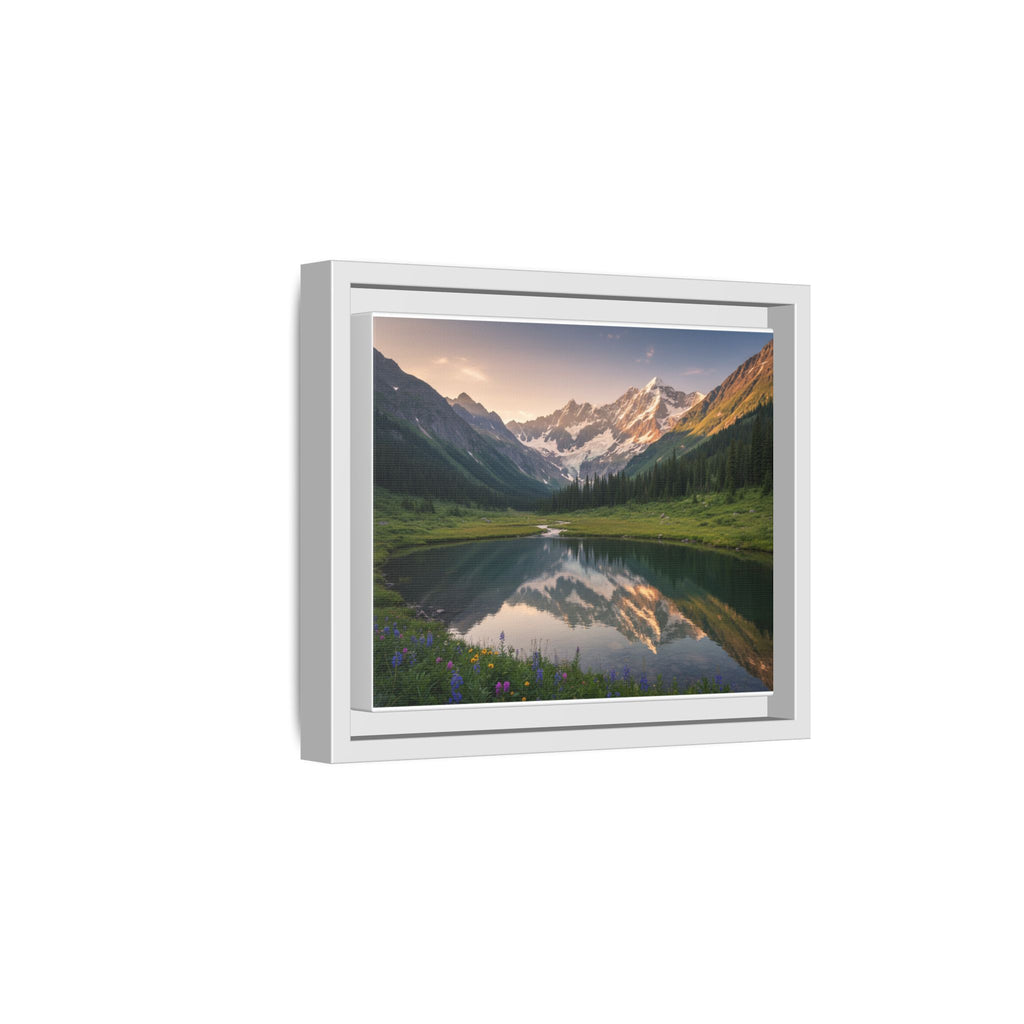 Matte Framed Canvas - Mountain Lake Landscape Wall Art