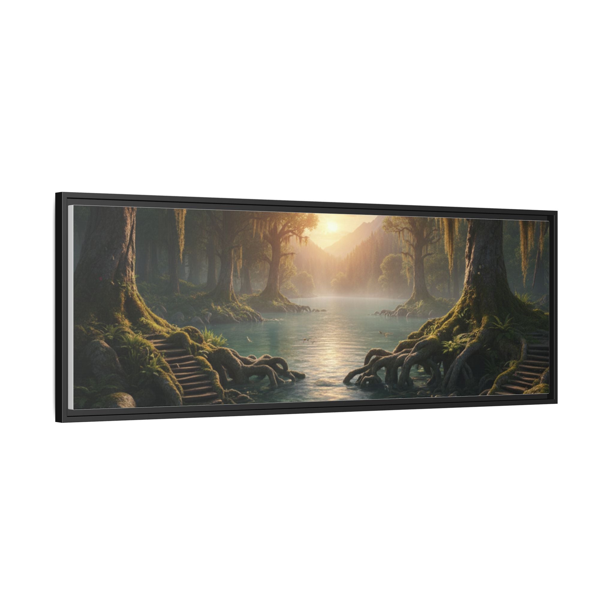 Framed Matte Canvas Art - Step In To The Water