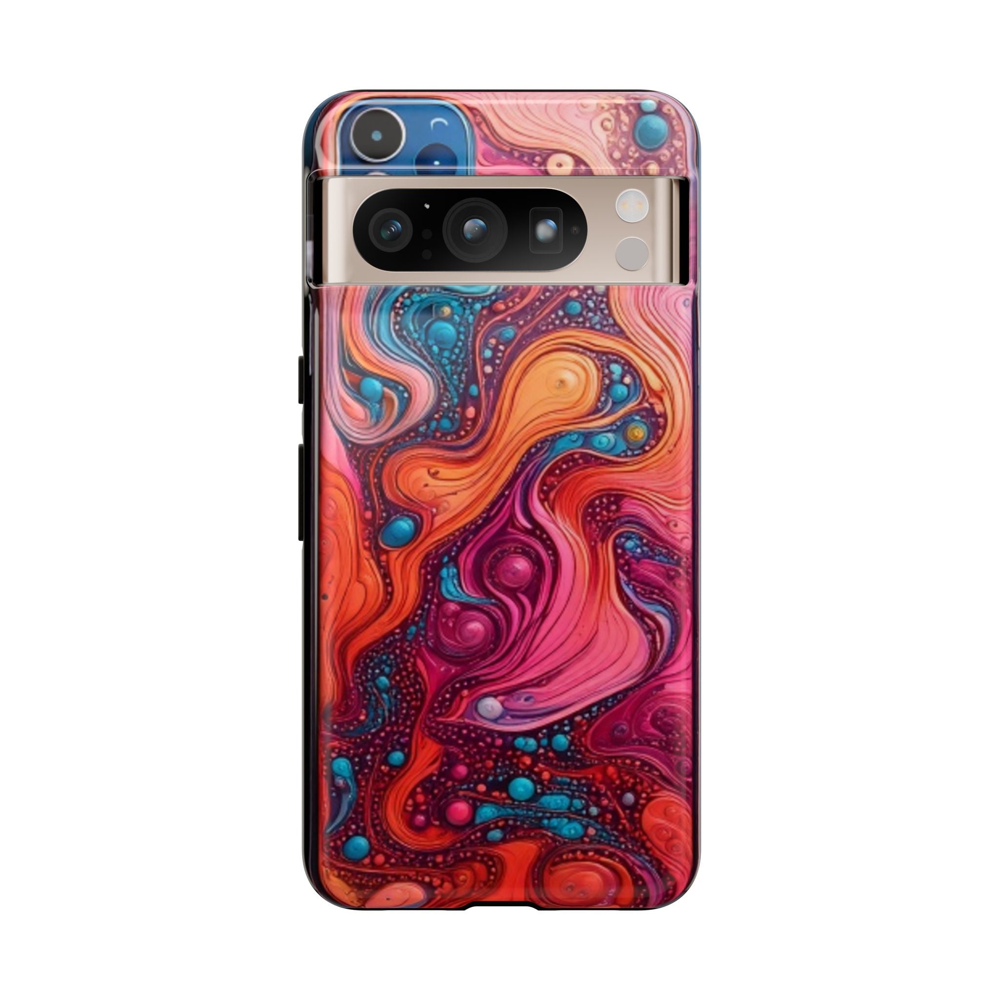 Abstract Swirl Tough Phone Case — Colorful Liquid Art Protective Cover