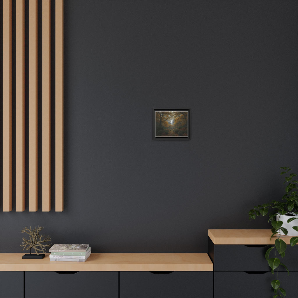 Autumn Forest Path Matte Canvas Print — Framed Wall Art