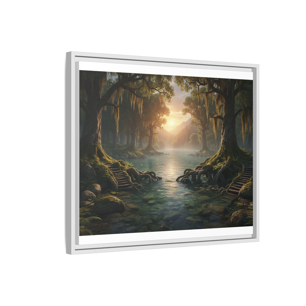 Framed Matte Canvas Art - Step In To The Water