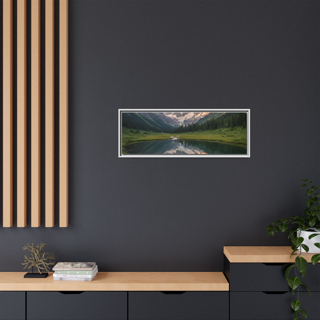 Matte Framed Canvas - Mountain Lake Landscape Wall Art
