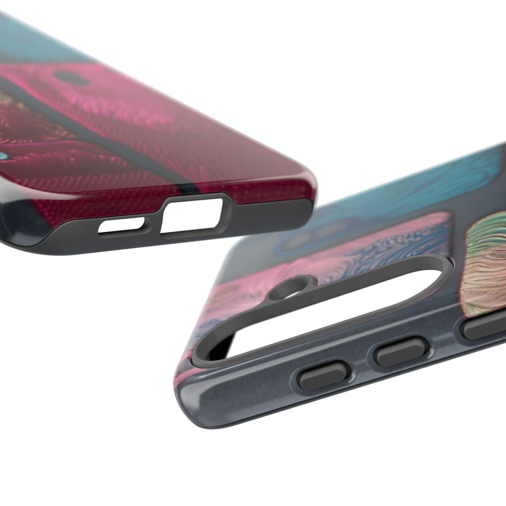 Tough Case - Colorful Textured Phone Case (Protective, Artistic Swirl Design)