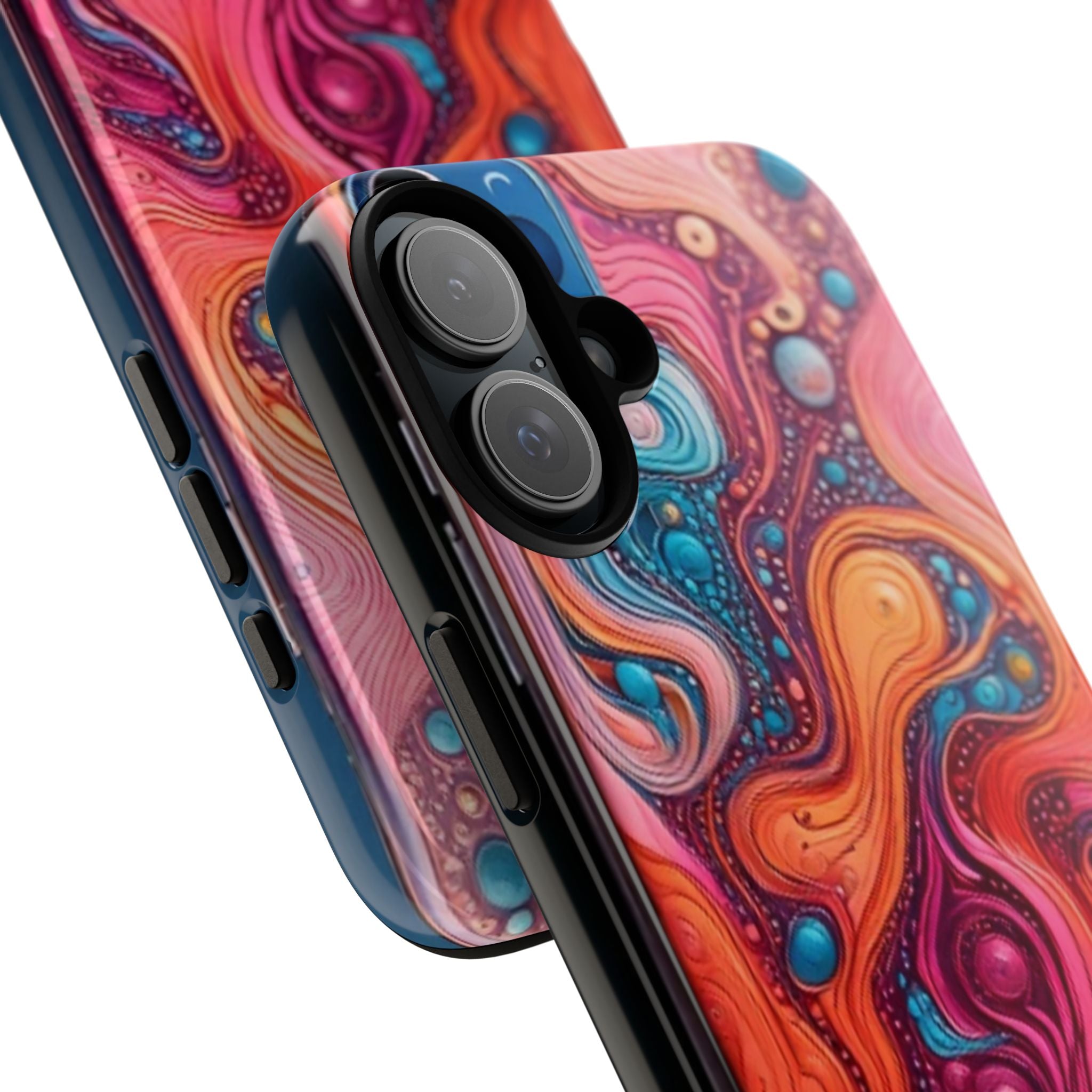 Abstract Swirl Tough Phone Case — Colorful Liquid Art Protective Cover
