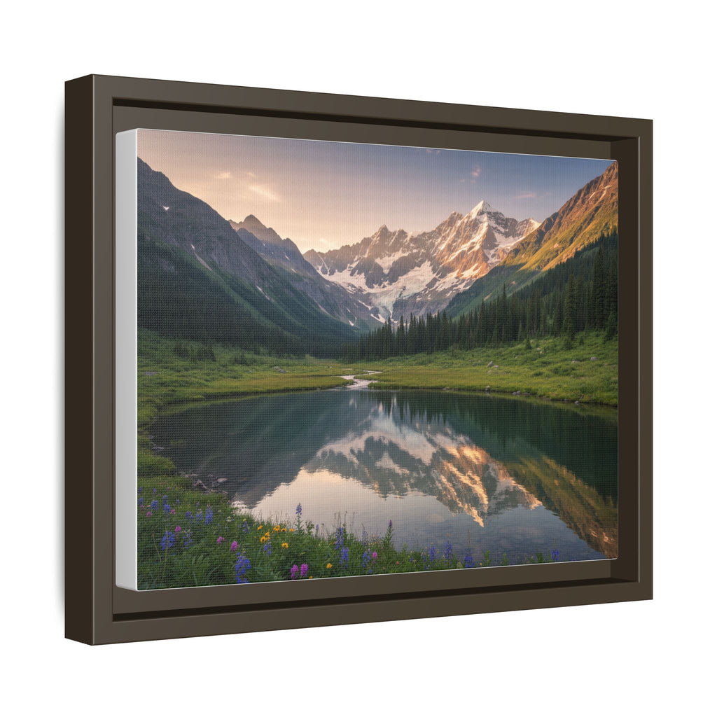 Matte Framed Canvas - Mountain Lake Landscape Wall Art