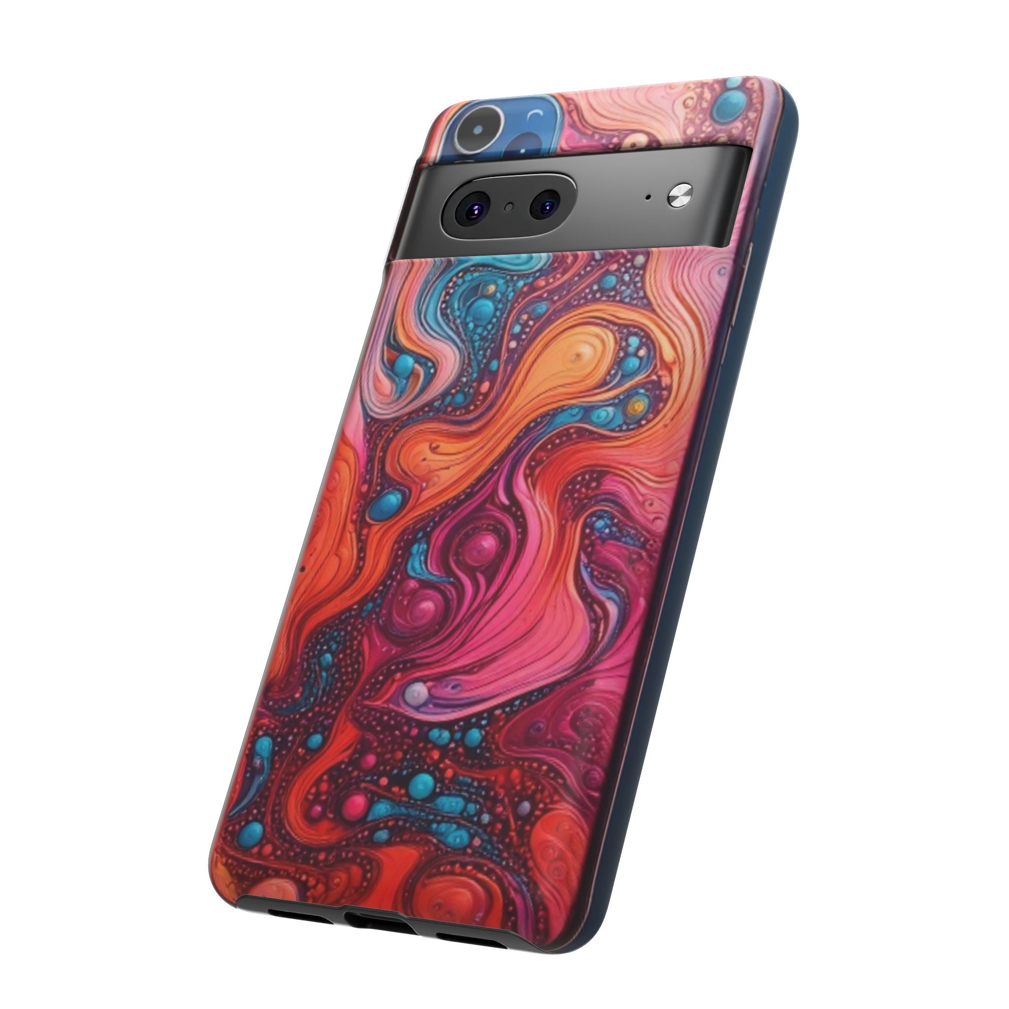 Abstract Swirl Tough Phone Case — Colorful Liquid Art Protective Cover