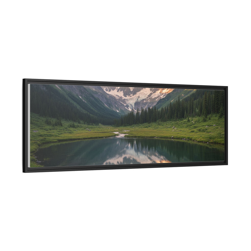 Matte Framed Canvas - Mountain Lake Landscape Wall Art