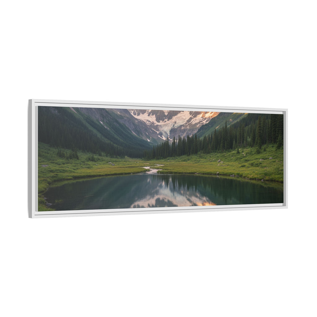 Matte Framed Canvas - Mountain Lake Landscape Wall Art