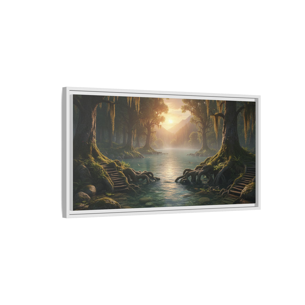 Framed Matte Canvas Art - Step In To The Water