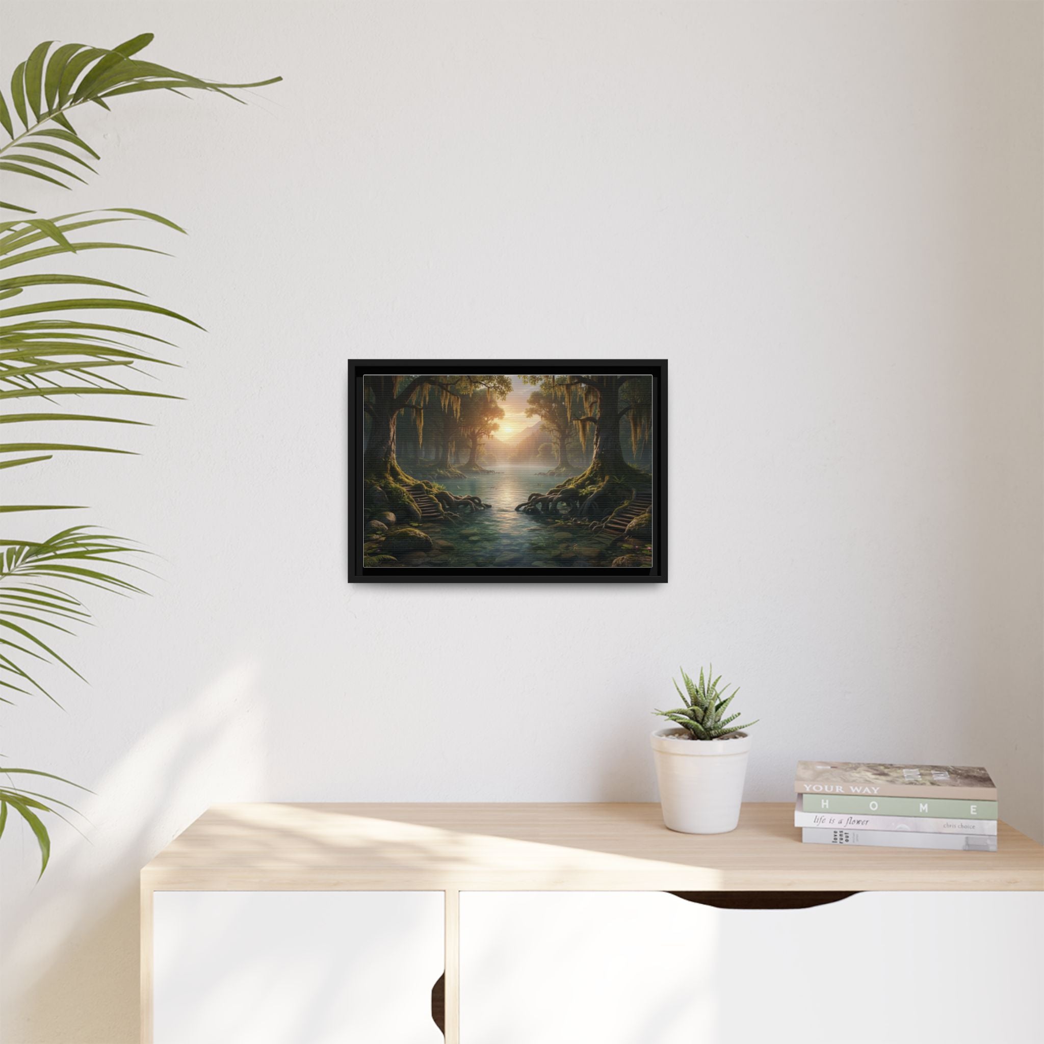 Framed Matte Canvas Art - Step In To The Water