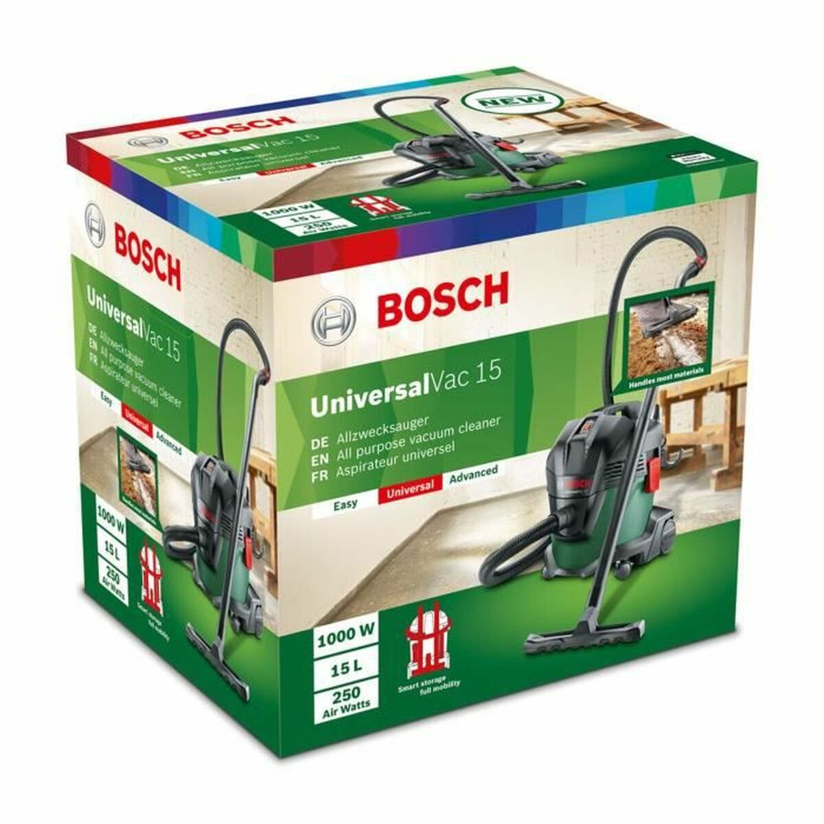 Wet and dry vacuum cleaner BOSCH Universalvac 15 1000 W 26 kPa 15 L 65 L-4