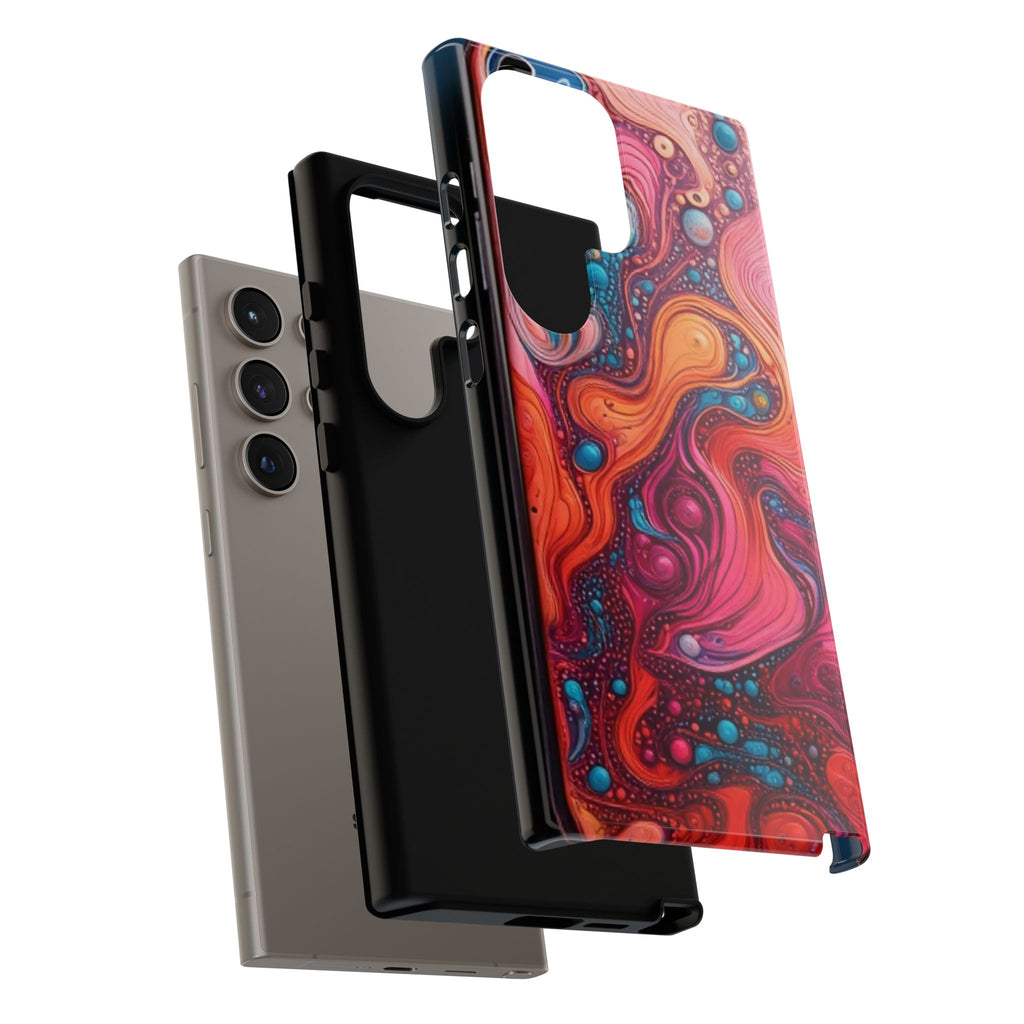 Abstract Swirl Tough Phone Case — Colorful Liquid Art Protective Cover