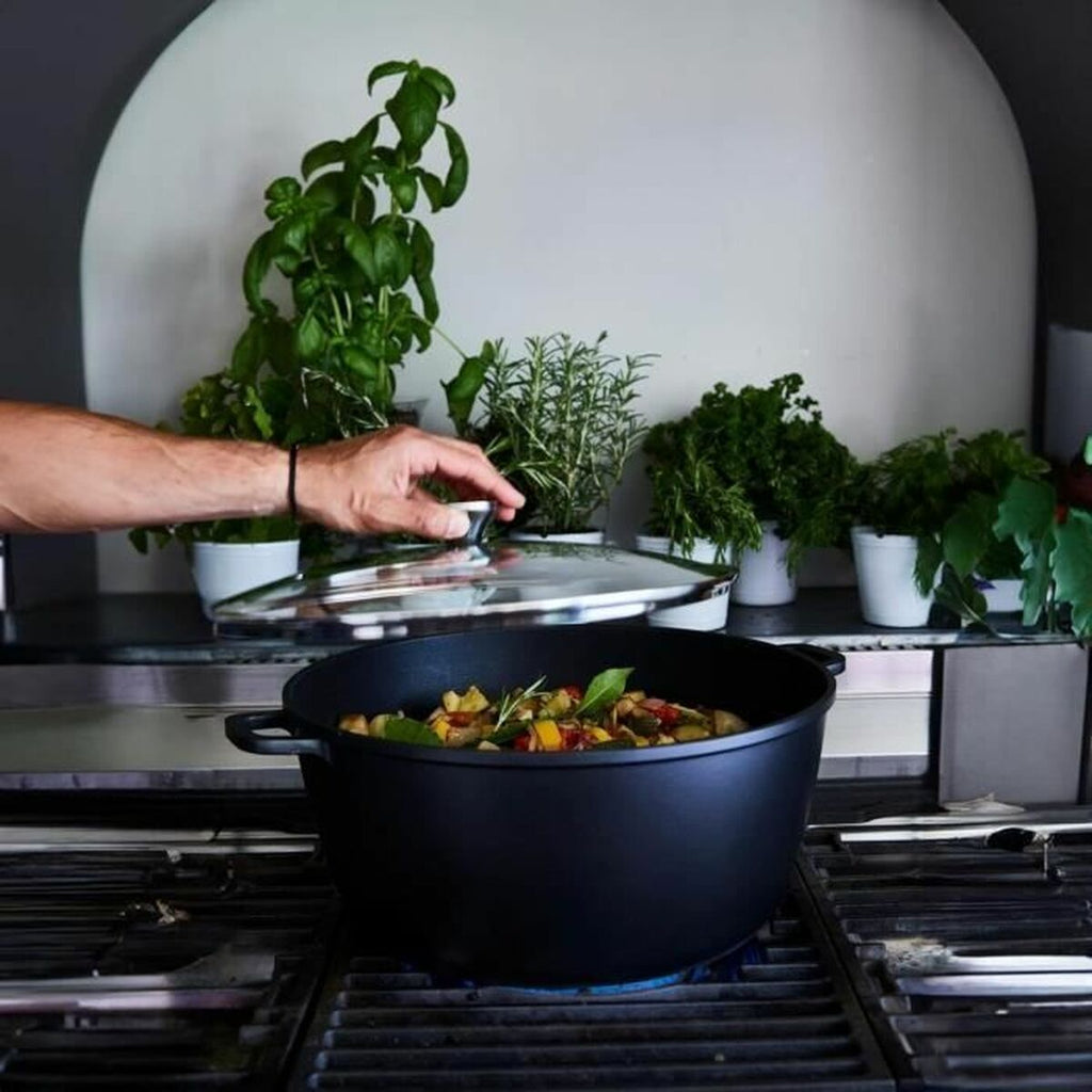 Casserole with lid Baumalu Black Ø 32 cm 32 cm 34 x 17 x 34 cm-1