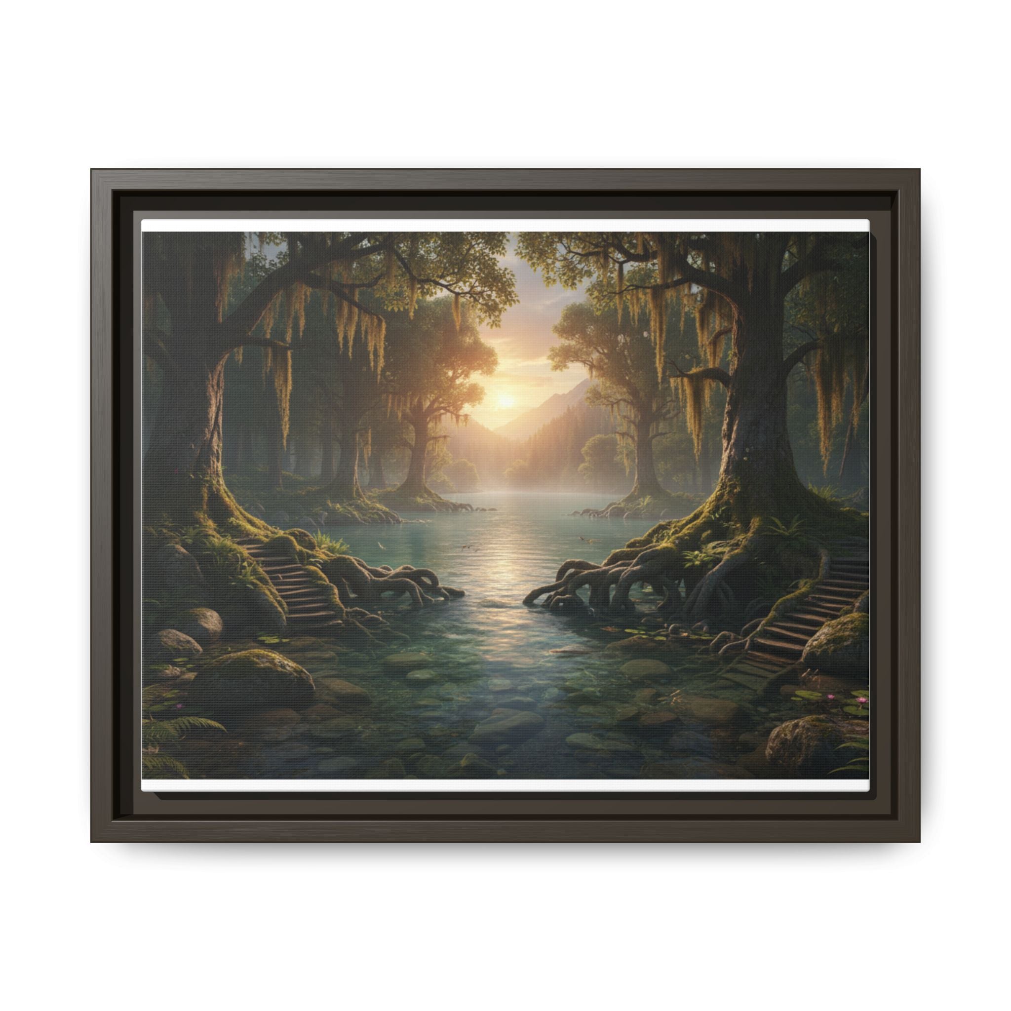 Framed Matte Canvas Art - Step In To The Water