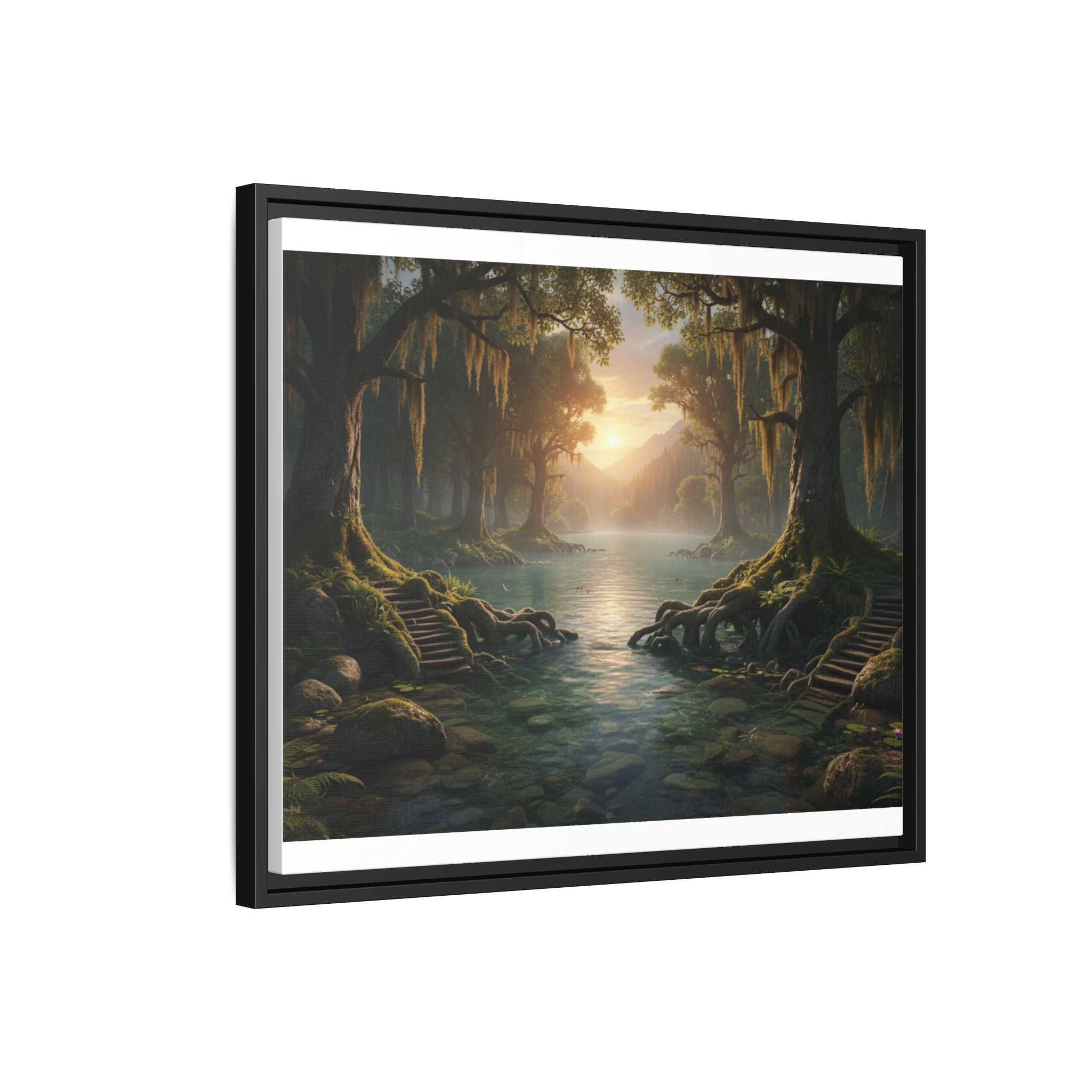 Framed Matte Canvas Art - Step In To The Water