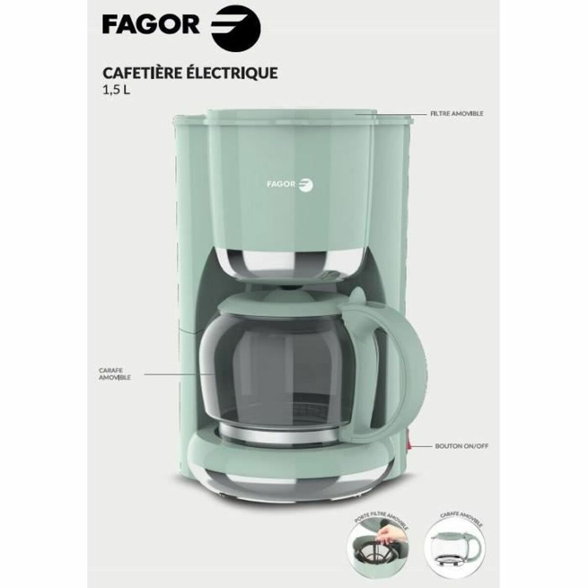Drip Coffee Machine Fagor FG1560 1,5 L 12 Cups-1