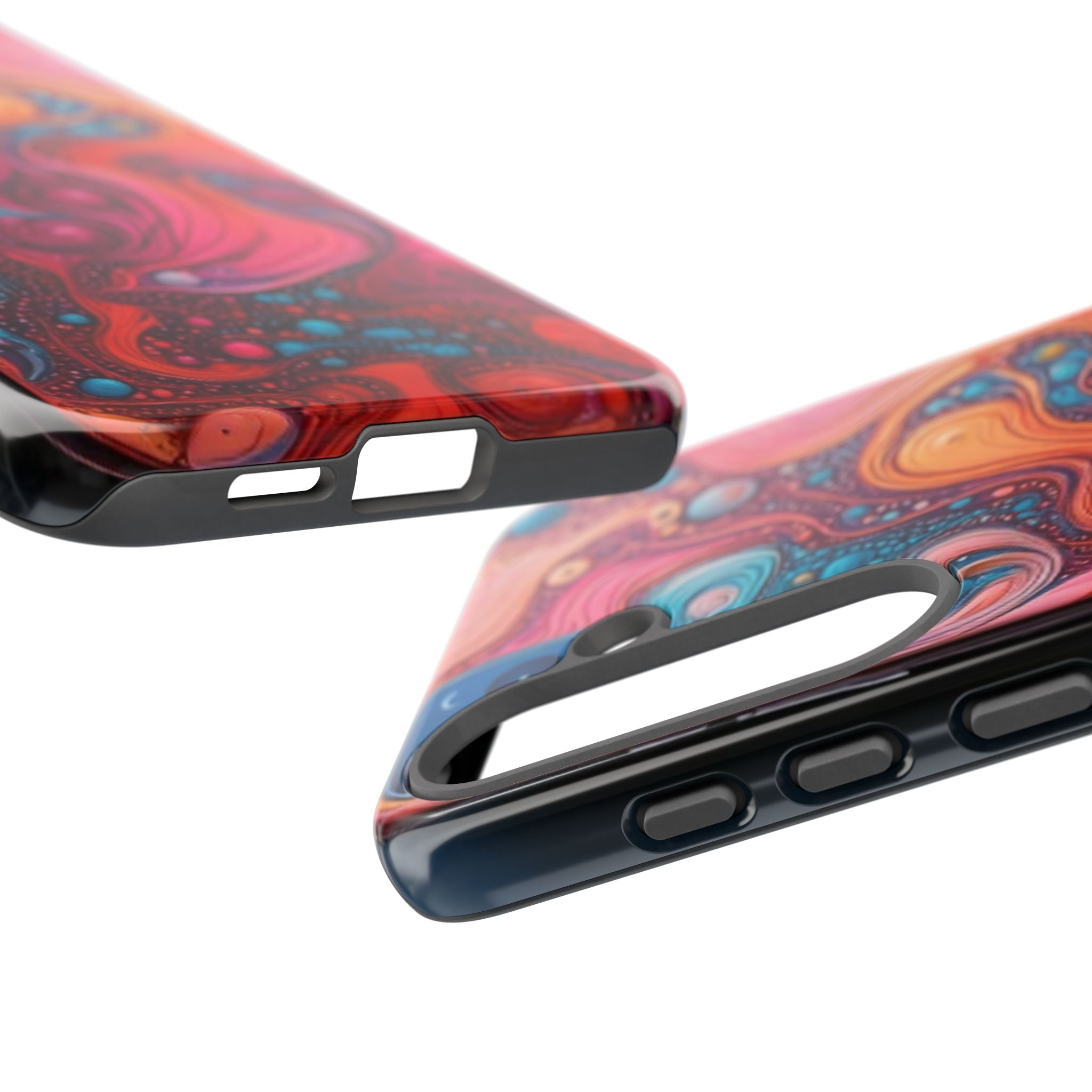 Abstract Swirl Tough Phone Case — Colorful Liquid Art Protective Cover