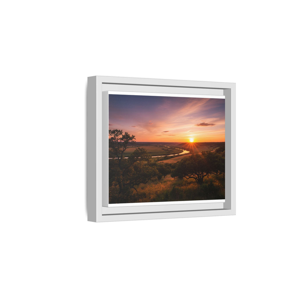 Sunset River Matte Canvas Framed Wall Art
