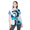Abstract Blue Cubist Women's Sports Jersey — Geometric Face AOP Tee