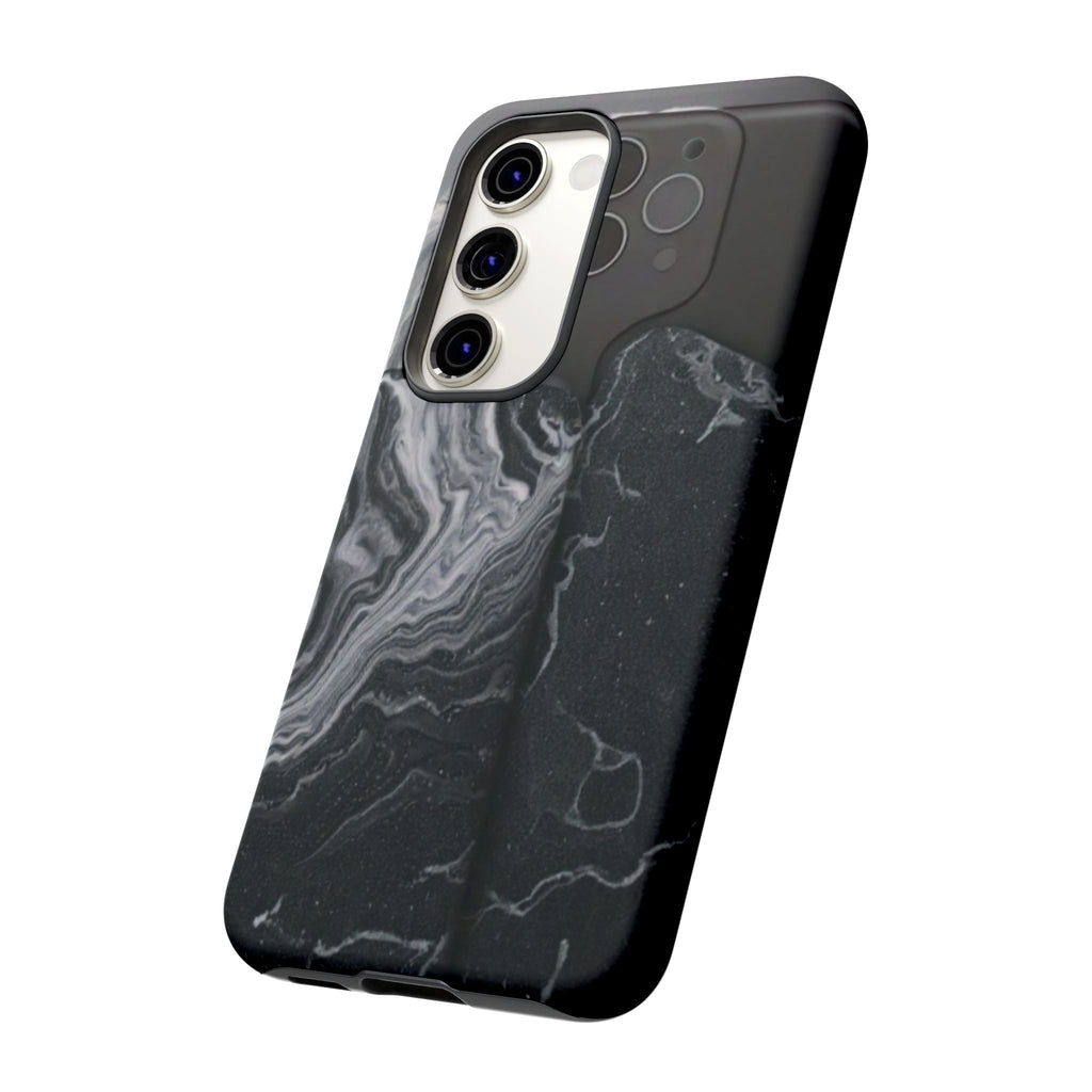 Black Marble Tough Phone Case — Protective iPhone Cover with Marble Texture