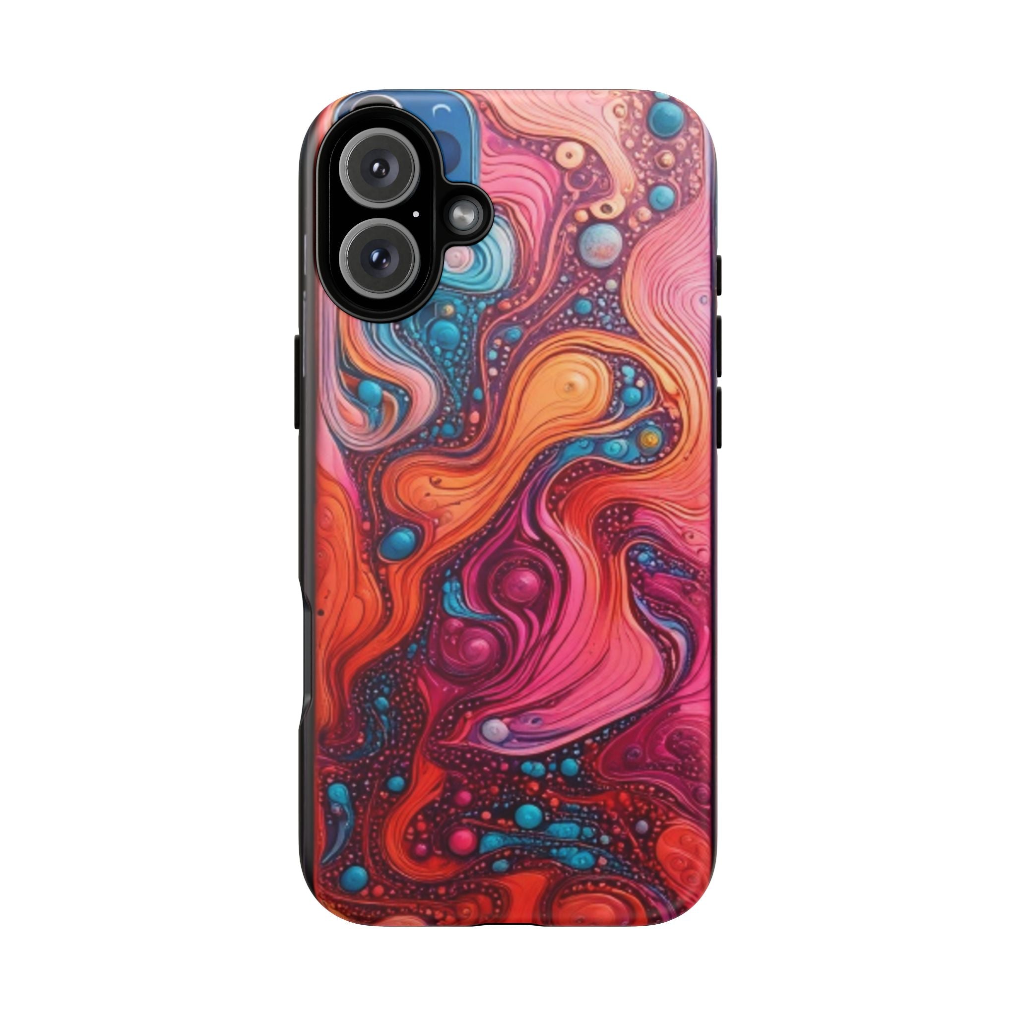 Abstract Swirl Tough Phone Case — Colorful Liquid Art Protective Cover