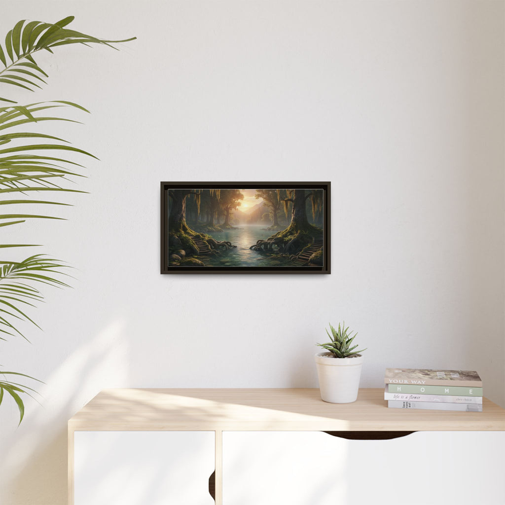 Framed Matte Canvas Art - Step In To The Water