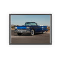 Framed Vintage Blue Classic Car Poster — Retro Automobile Wall Art