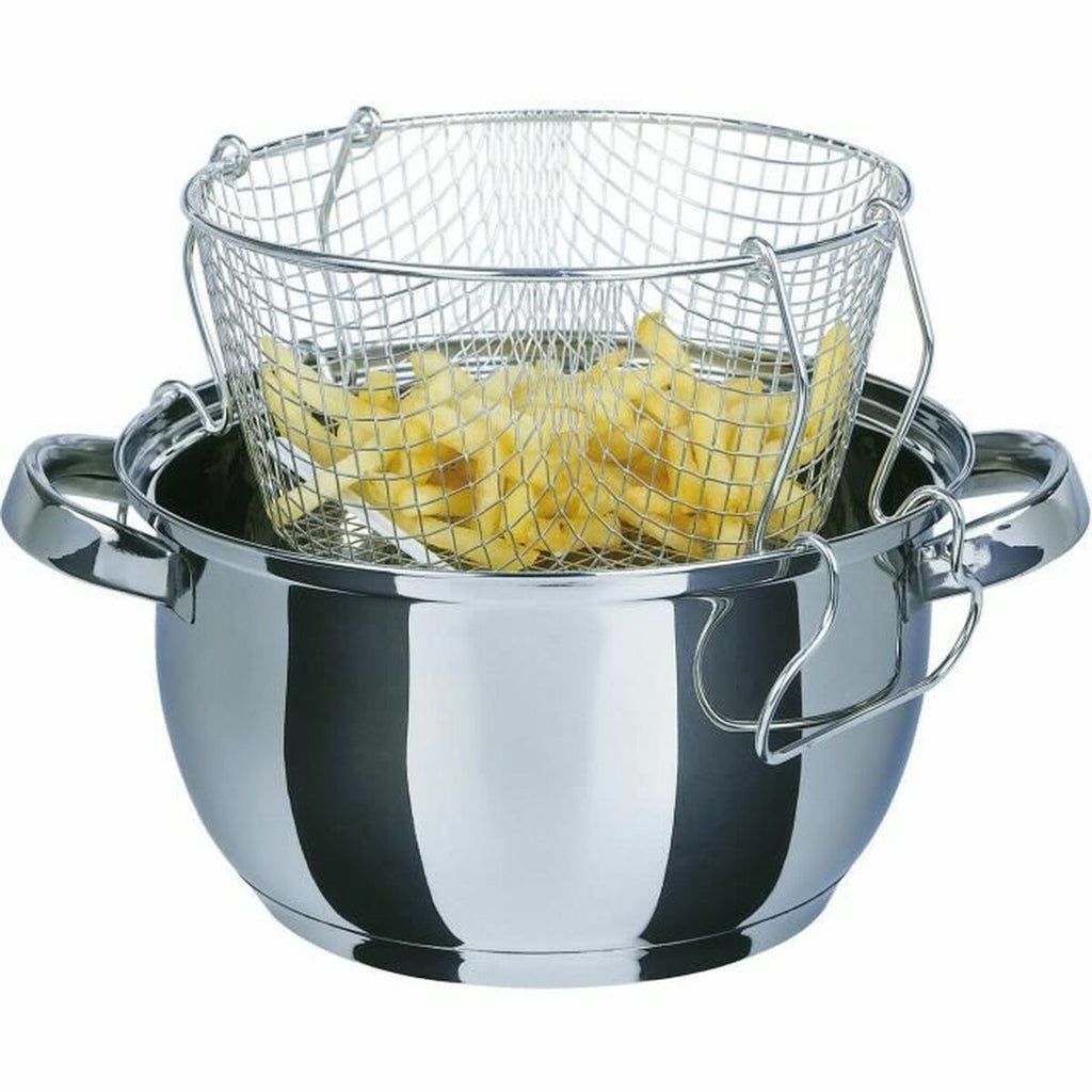 Frying pan with basket GSW Stainless steel Ø 22 cm Silver-3