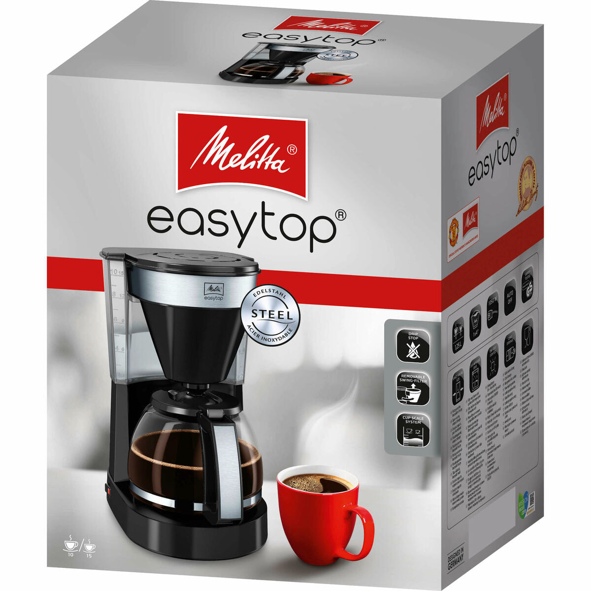 Electric Coffee-maker Melitta Easy Top II 1023-04 1050 W Black 1050 W 1,25 L 900 g-2