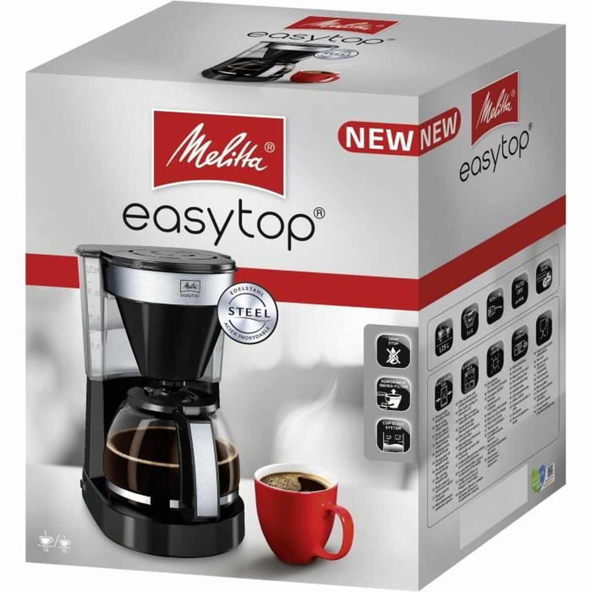 Electric Coffee-maker Melitta Easy Top II 1023-04 1050 W Black 1050 W 1,25 L 900 g-1