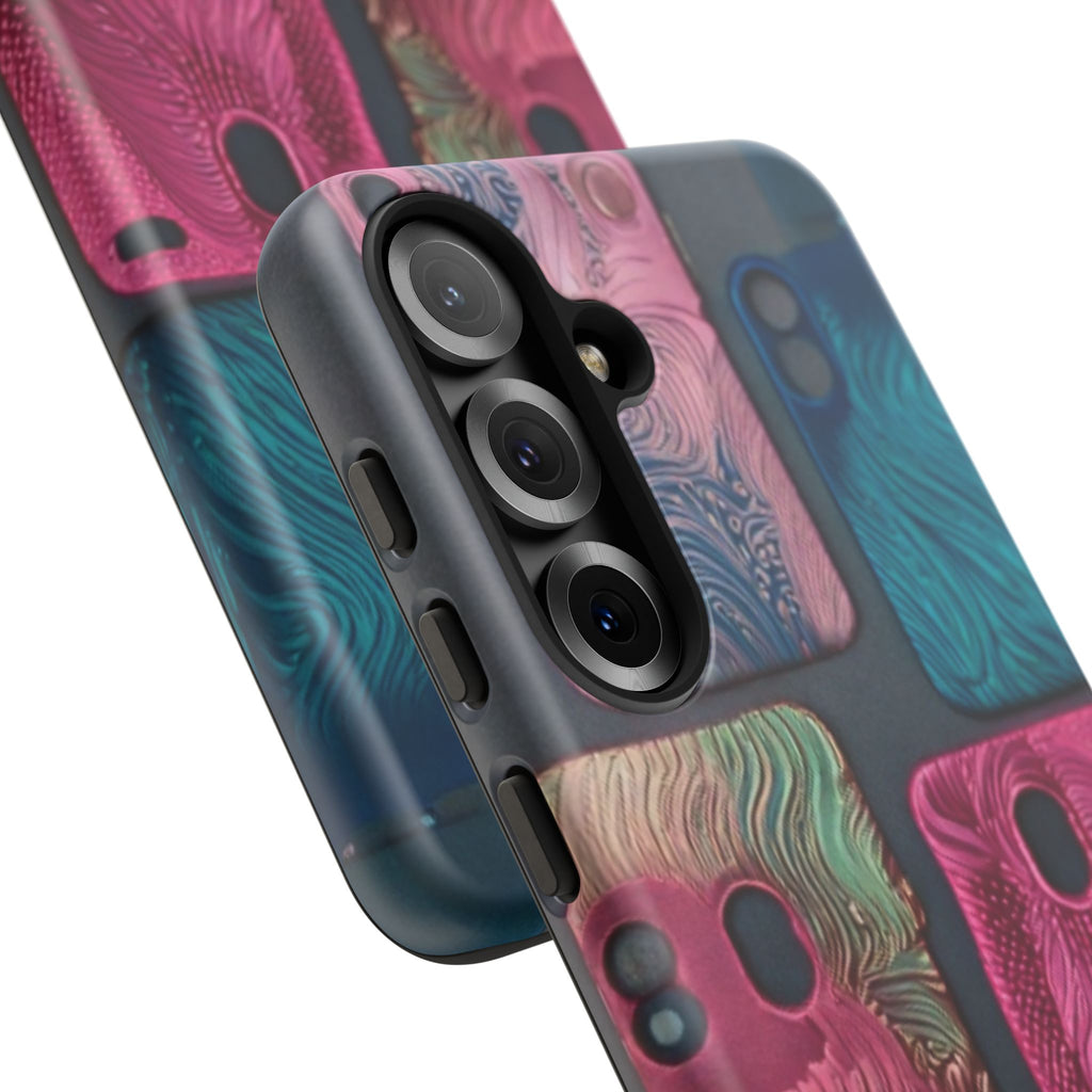 Tough Case - Colorful Textured Phone Case (Protective, Artistic Swirl Design)
